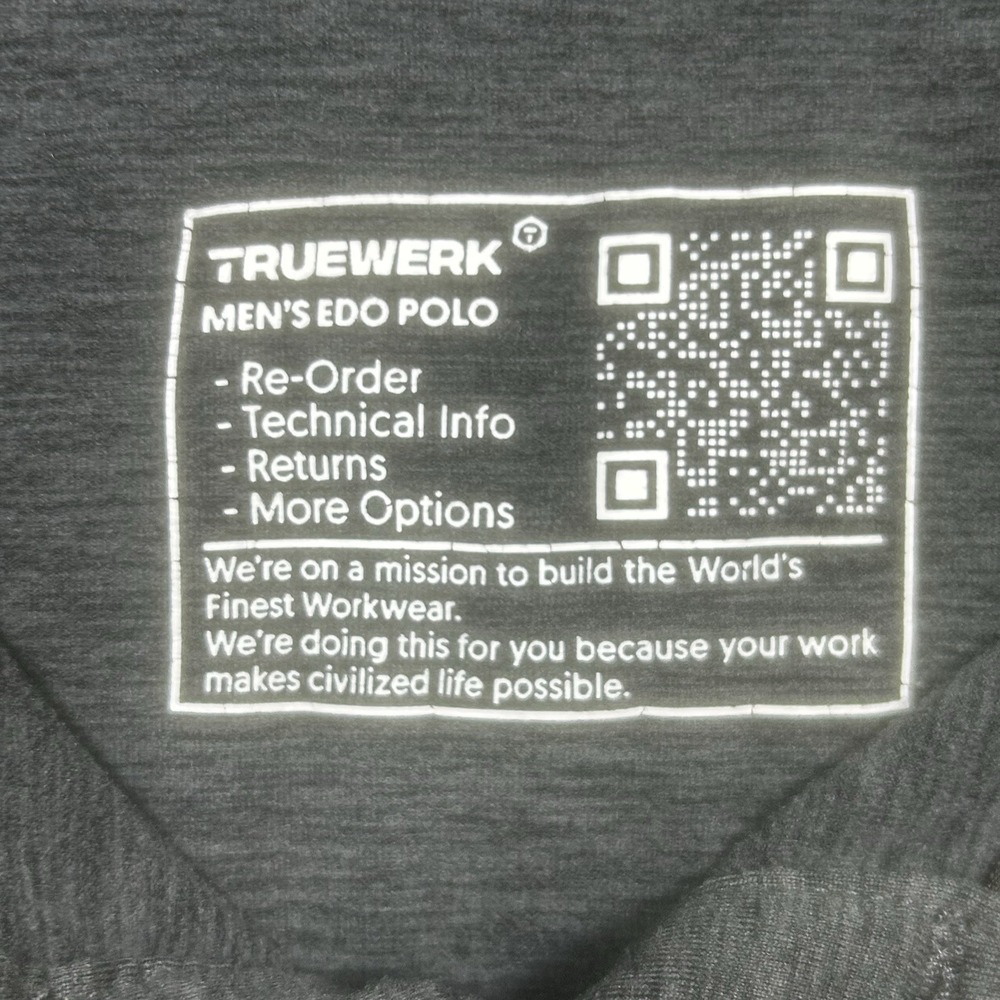 TRUEWERK Polo Shirt Mens XL Gray EDO Performance Workwear Stretch Tech S/S EUC - Picture 3 of 10